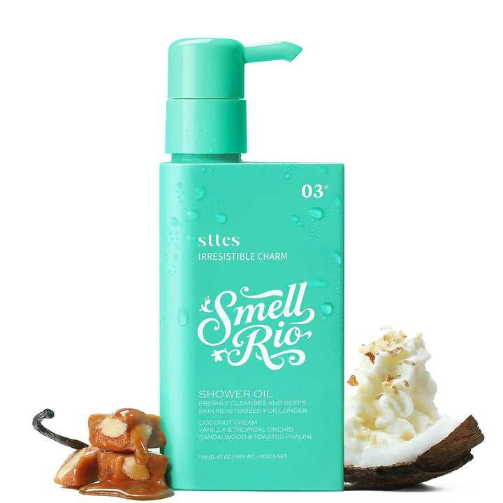 Sttes front bottle showing mint green design and nourishing benefit