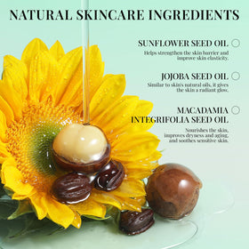 Sttes ingredient jars with plant oils highlighting natural nourishment