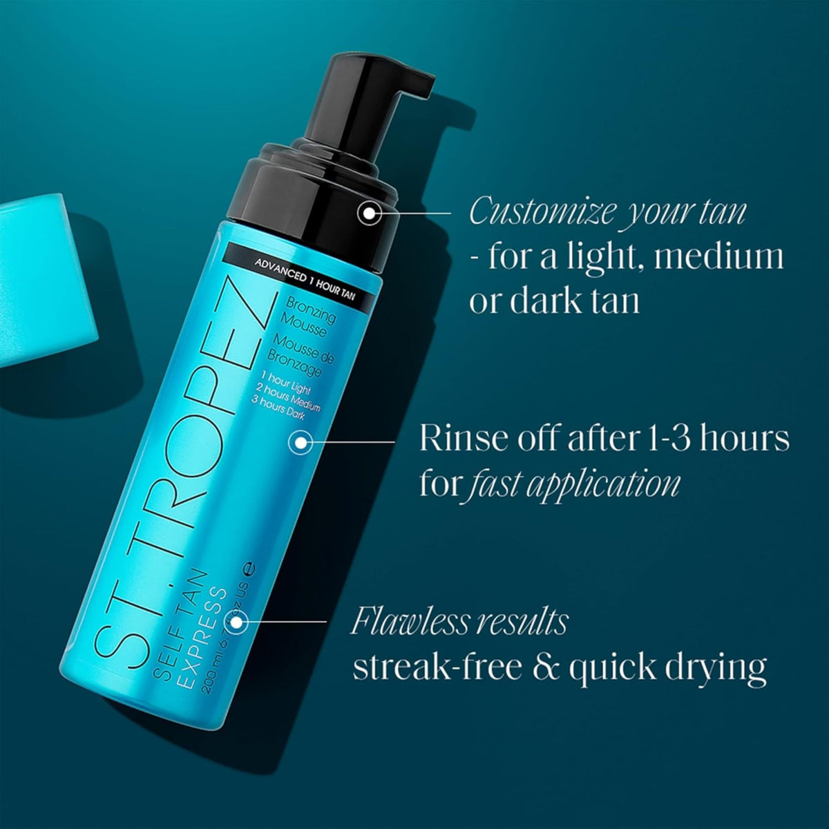 St.Tropez applicator mitt in use demonstrating streak-free blending and smooth result