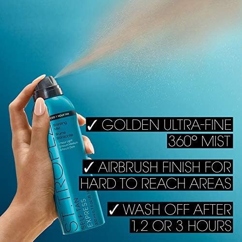 St.Tropez close-up of tinted mist on skin for visible application guidance