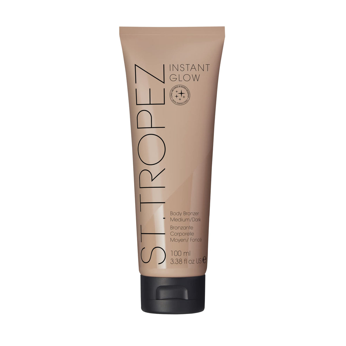 St.Tropez front packaging showing instant glow bronzer and quick-dry benefit
