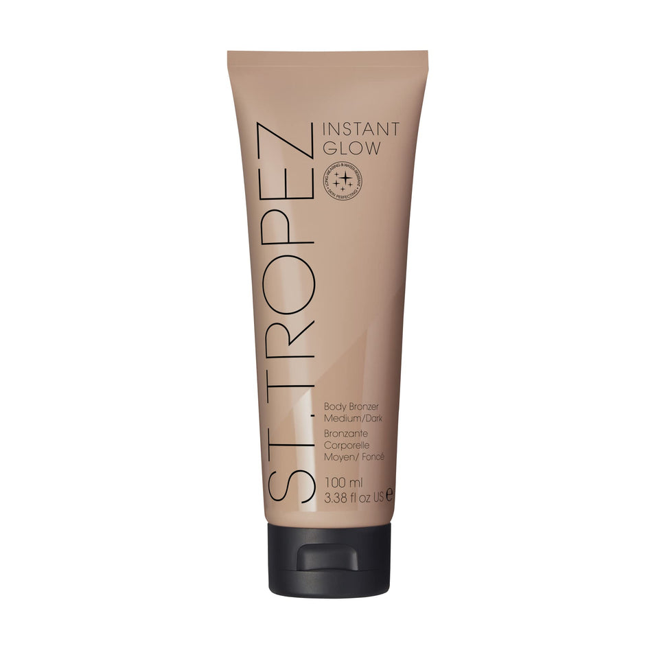 St.Tropez front packaging showing instant glow bronzer and quick-dry benefit