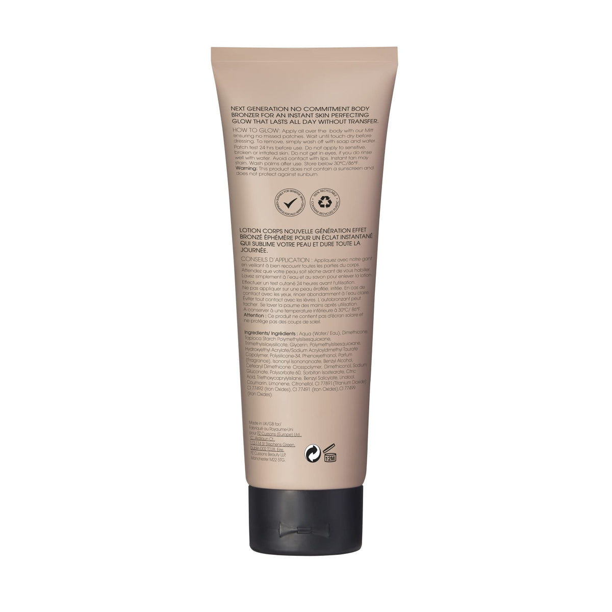 St.Tropez applied to wrist demonstrating blendable texture and natural-looking warmth