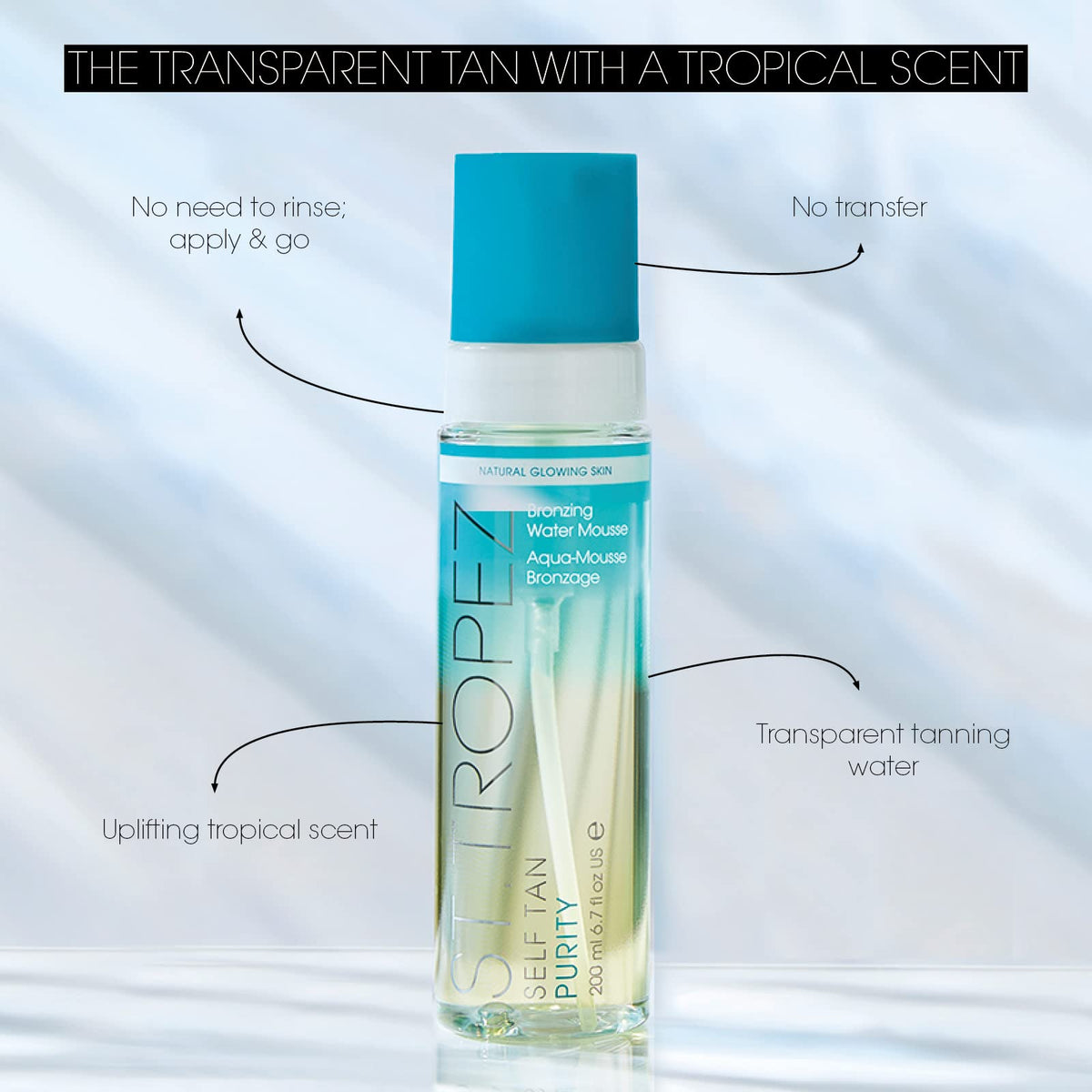 St.Tropez close-up mousse texture demonstrating lightweight spreadability