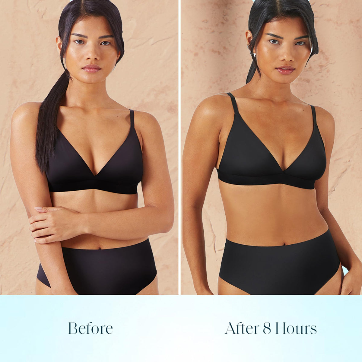 St.Tropez 4 fl oz size comparison highlighting travel-friendly benefit