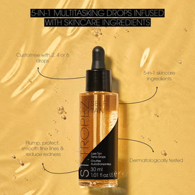 St.Tropez pipette dispensing drop to show lightweight tanning texture