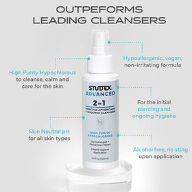 Studex clear solution close-up highlighting gentle texture and soothing effect