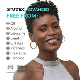Studex product label and ingredients panel showing hypoallergenic benefits