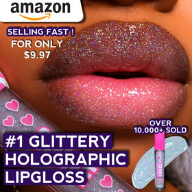 Shop Stunner Shades on model lips studio shot showing photogenic holographic sparkle