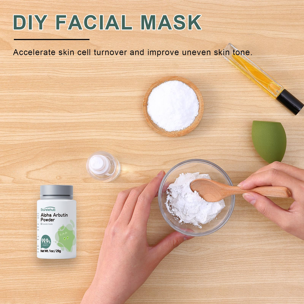 Sturelehub DIY serum being applied showing even distribution and lightweight feel