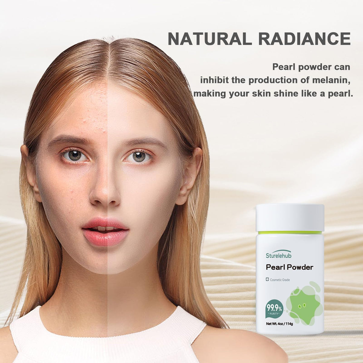 sturelehub powder blended into a clay mask showing even dispersion and finish