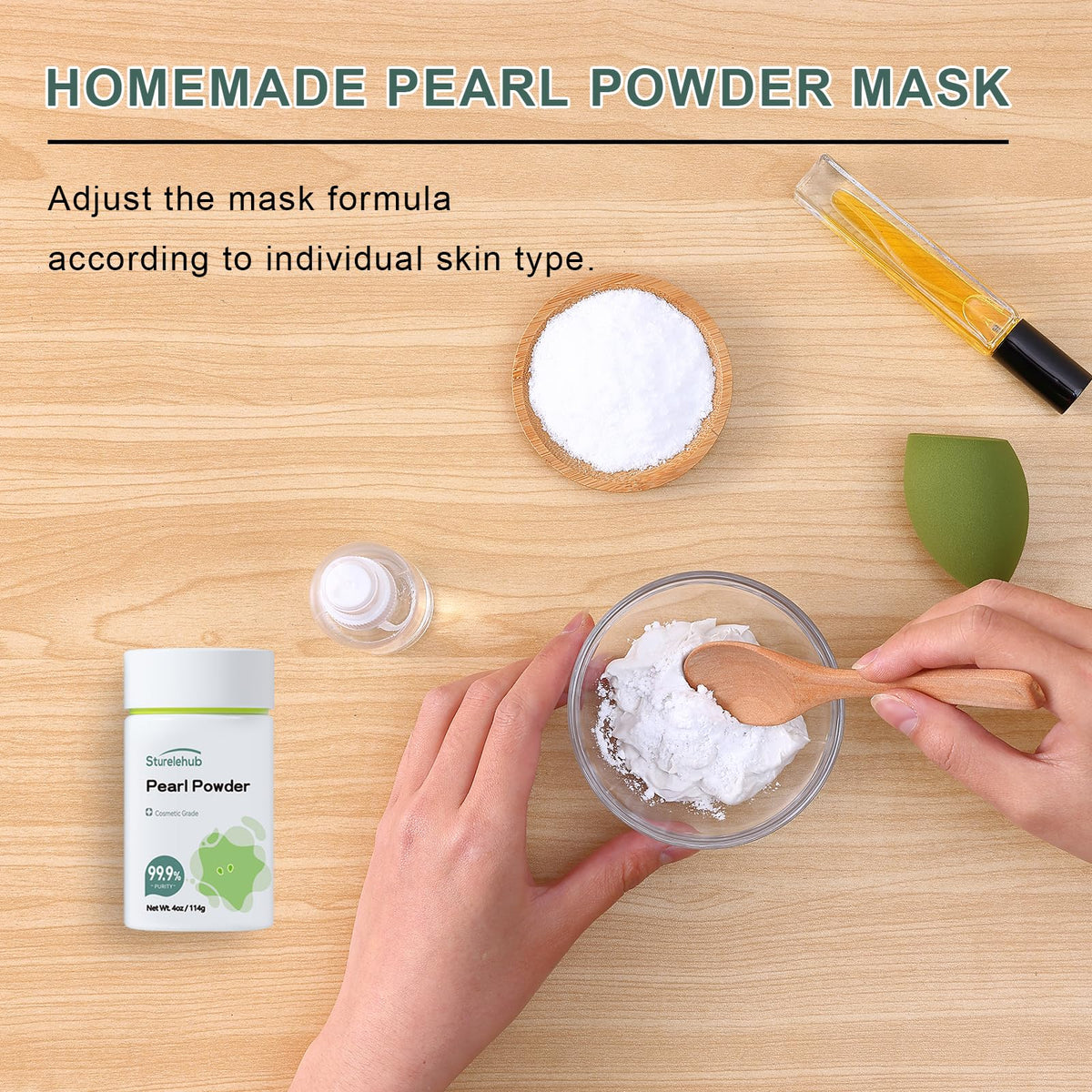 sturelehub powder next to scale showing 114g portion for accurate batching
