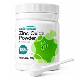 Sturelehub front pouch showing zinc oxide powder and clear product ID for accurate use