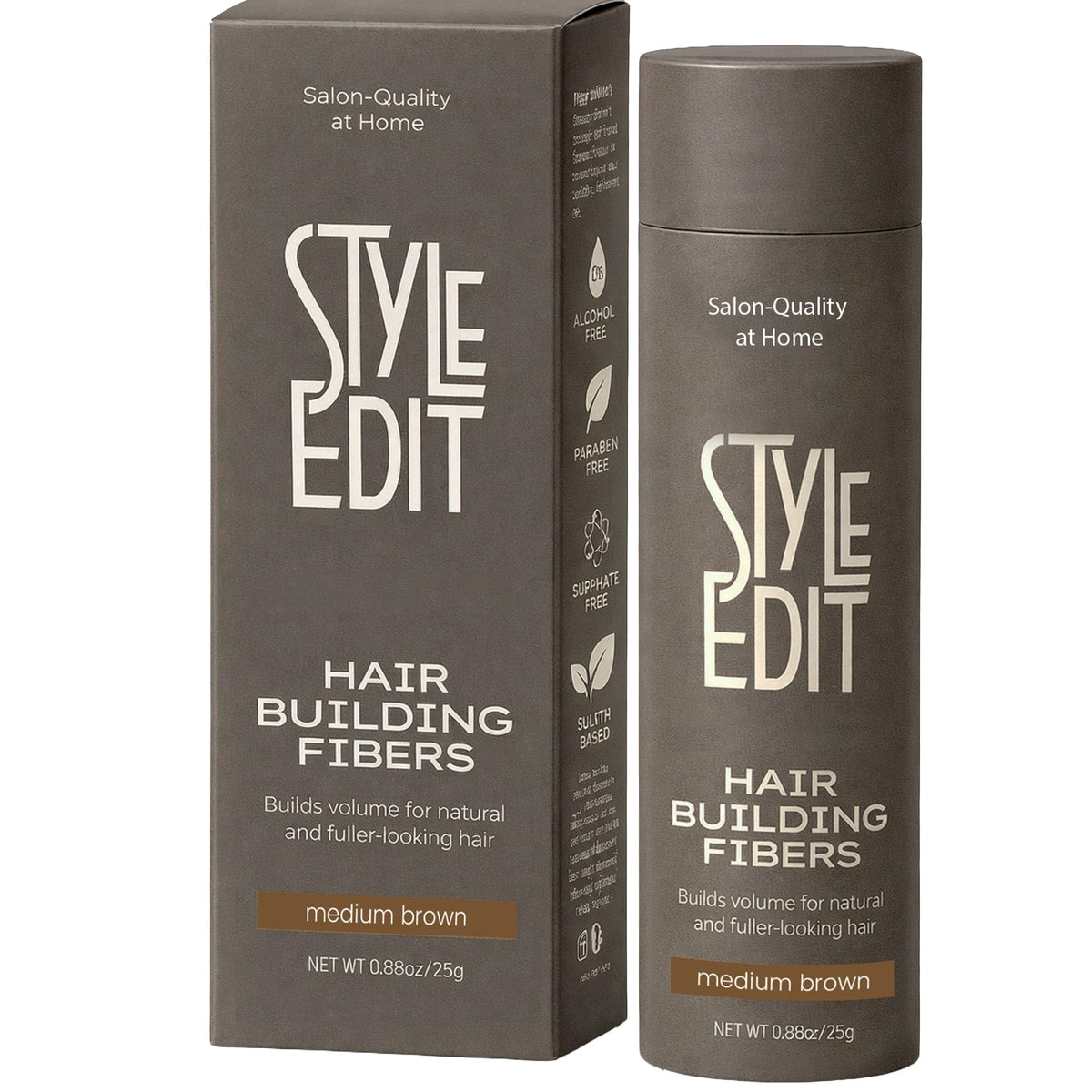 Style Edit front packaging showing medium brown bottle and clear branding for instant concealment