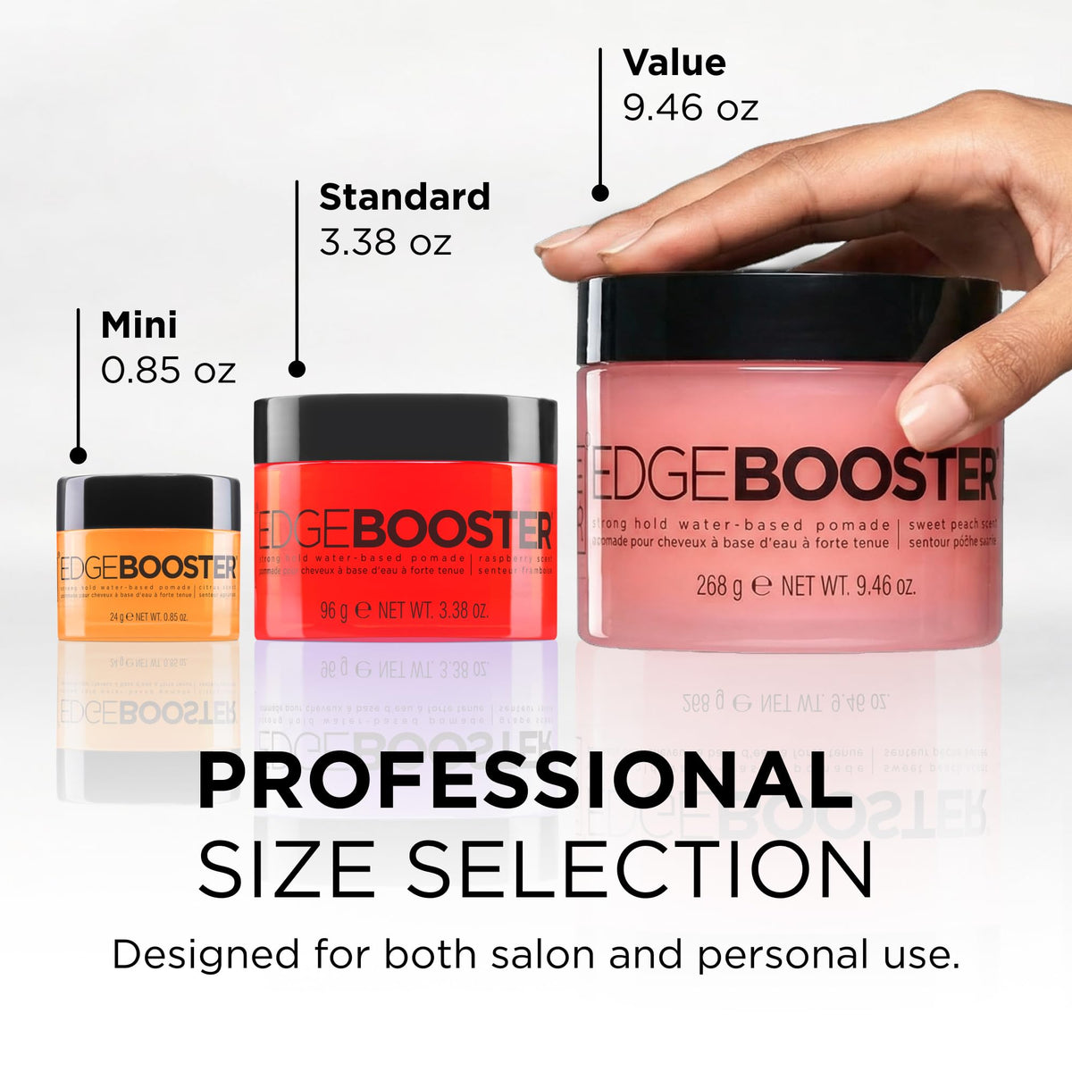 Style Factor applied to hair edge close-up, smooth control and glossy finish