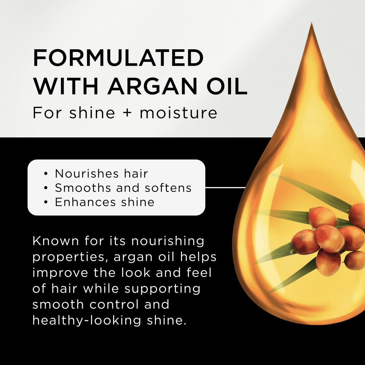 Style Factor argan oil droplet image illustrating moisturizing benefit