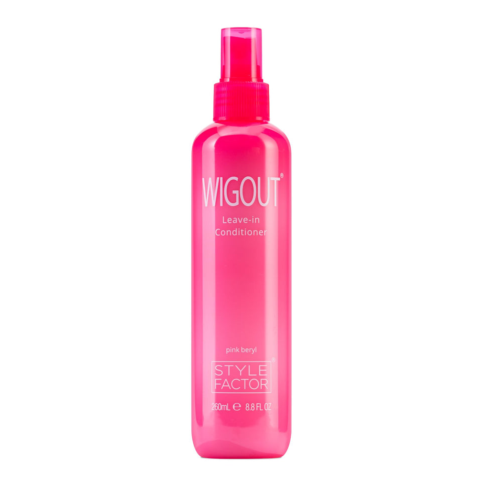 Style Factor front packaging of WIGOUT mist showing label and benefit of lightweight hydration