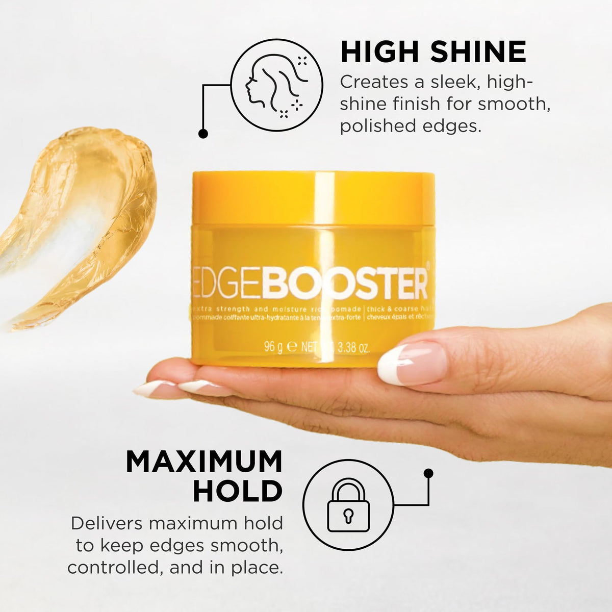 Style Factor scaled size comparison next to ruler showing the 3.38 oz compact jar