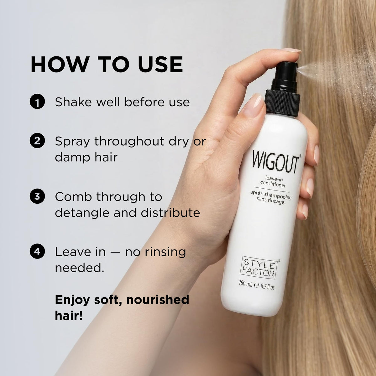 Style Factor applied to curly hair showing frizz control and improved curl definition