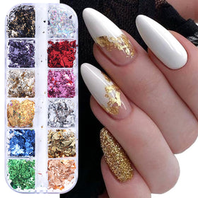 STZPRONAIL close-up of ultra-thin irregular foil texture delivering mirror-like shine