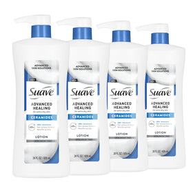 Suave front pump bottle showing label and pump for easy dispensing
