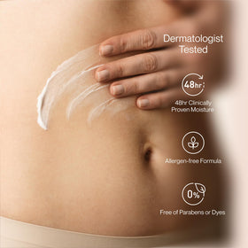 Suave advanced healing texture poured on hand showing quick-absorbing lotion