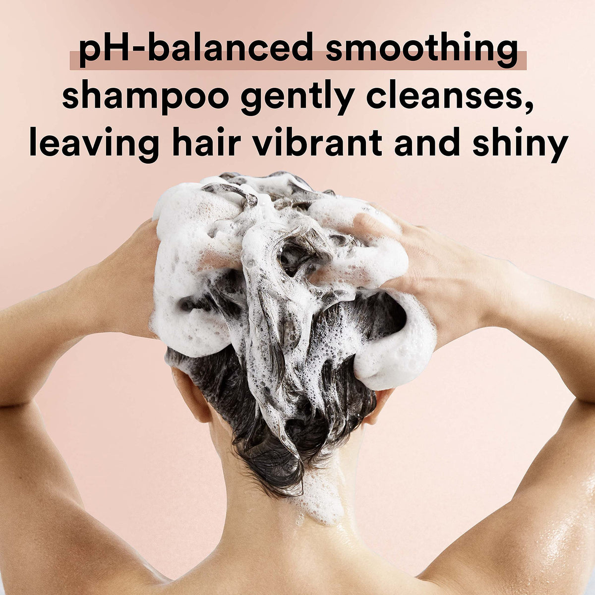 Suave after use smooth hair showing improved manageability and reduced frizz benefit