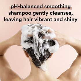 Suave after use smooth hair showing improved manageability and reduced frizz benefit