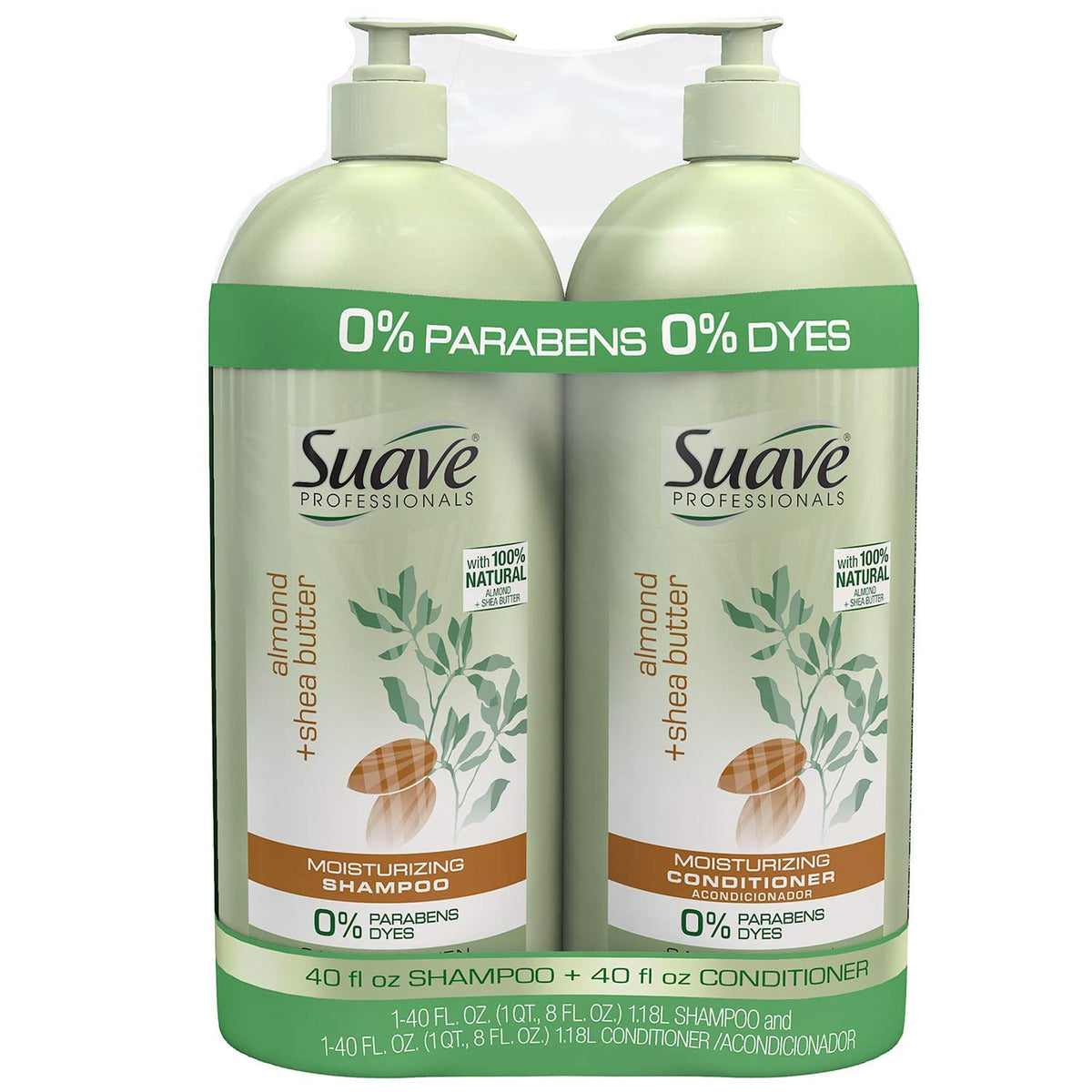 Suave front bottles showing large 40 fl oz size and deep moisturizing benefit