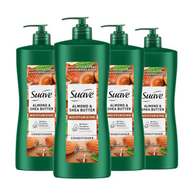 Suave bottle front packaging showing almond and shea benefits