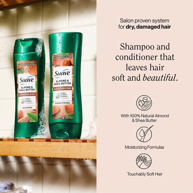 Suave paired bottles side view highlighting the moisturizing duo