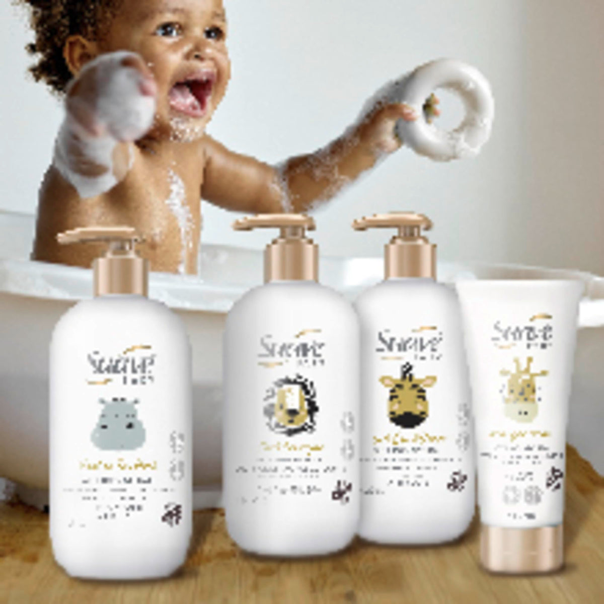 Suave Baby baby hair before and after showing defined curls and reduced frizz