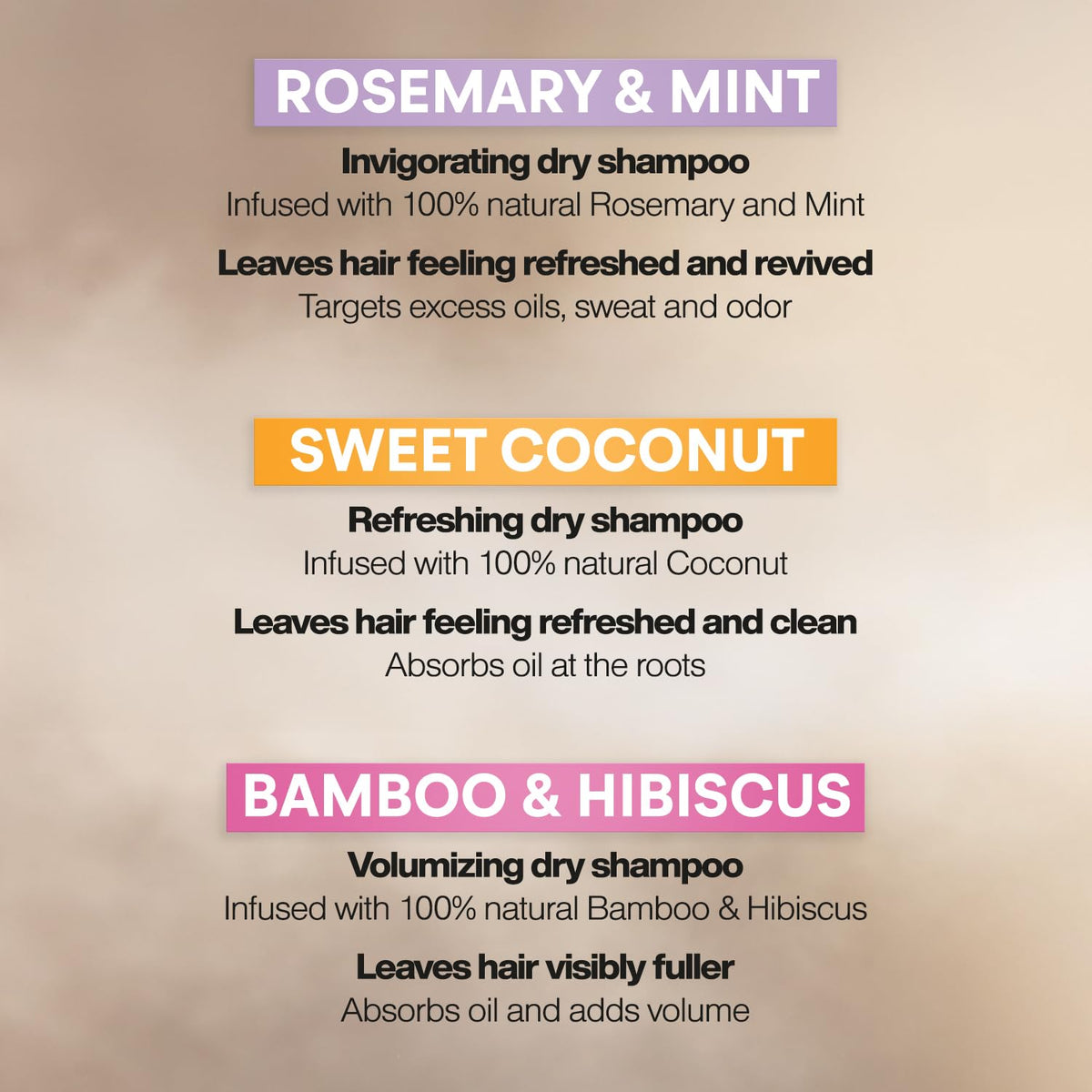 Suave Bamboo & Hibiscus texture shot adding visible volume and body
