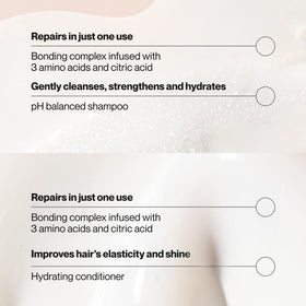 Suave bonding infusion shampoo texture on palm for gentle hydrating action