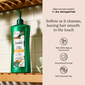 Suave bottle cap and dispenser detail for easy pouring and travel convenience