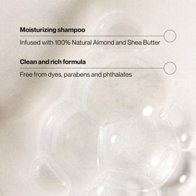 Suave bottle label detail highlights almond and shea ingredients and benefit