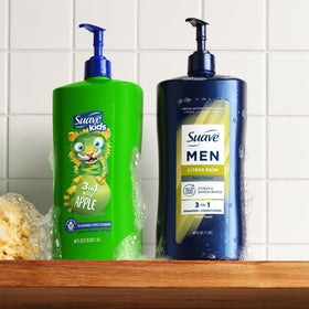 Suave Citrus Rush ingredients shot with keratin and glycerin for stronger hair