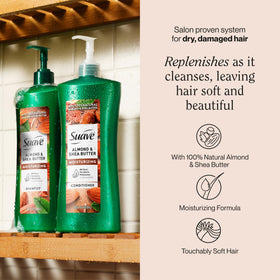 Suave close-up shampoo texture demonstrates creamy lather and hydration