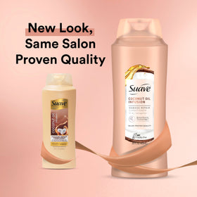 Suave creamy conditioner texture with coconut oil shine for smoothness