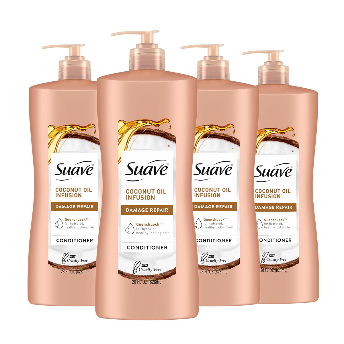Suave conditioner front packaging showing brand and product benefits