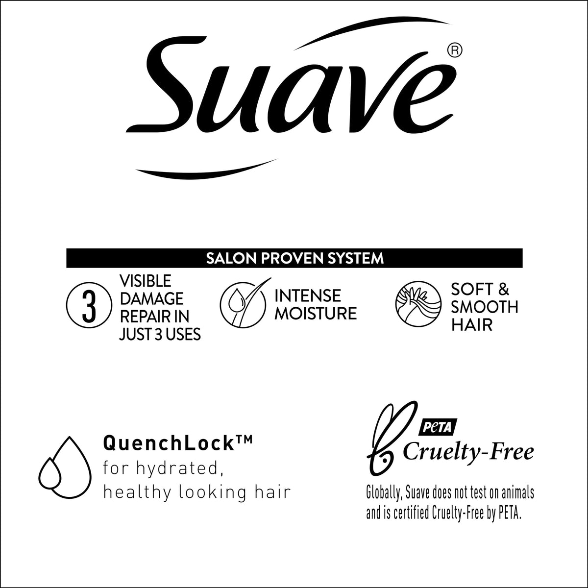 Stylist applying Suave conditioner to client hair for improved manageability
