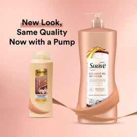 Suave pump bottle close-up highlighting the convenient dispenser