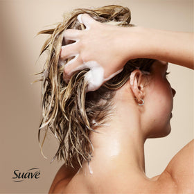 Suave with coconut oil visual highlighting natural ingredient for hydration