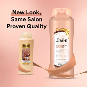 Suave back label close-up showing ingredients and directions, brand for clarity