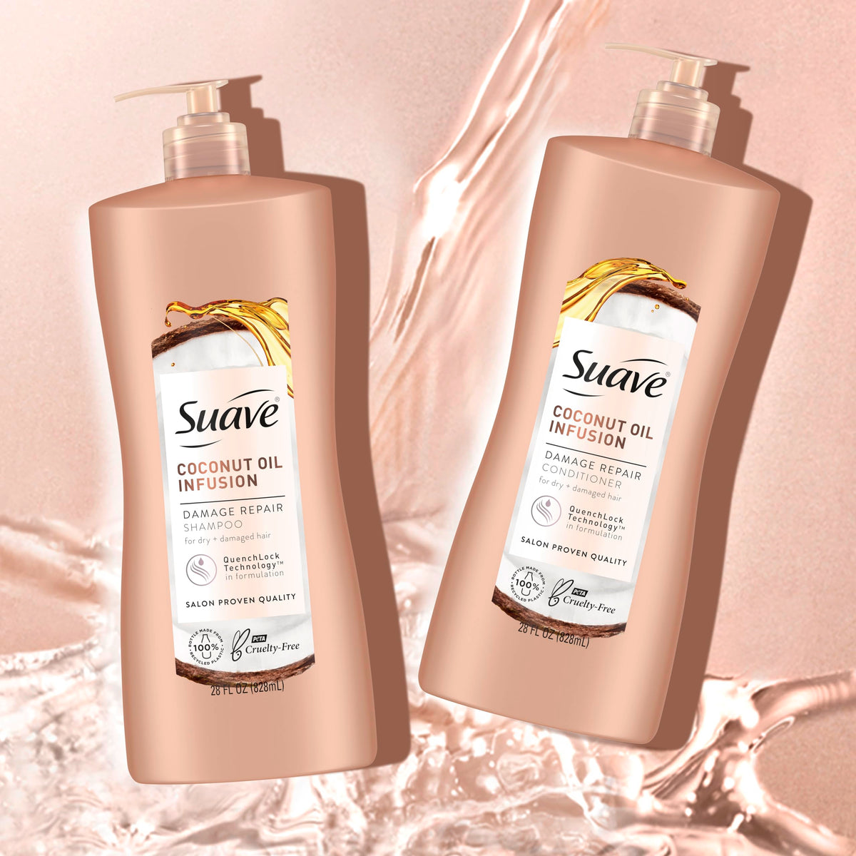 Close-up of creamy lather from Suave shampoo, brand delivering gentle hydration