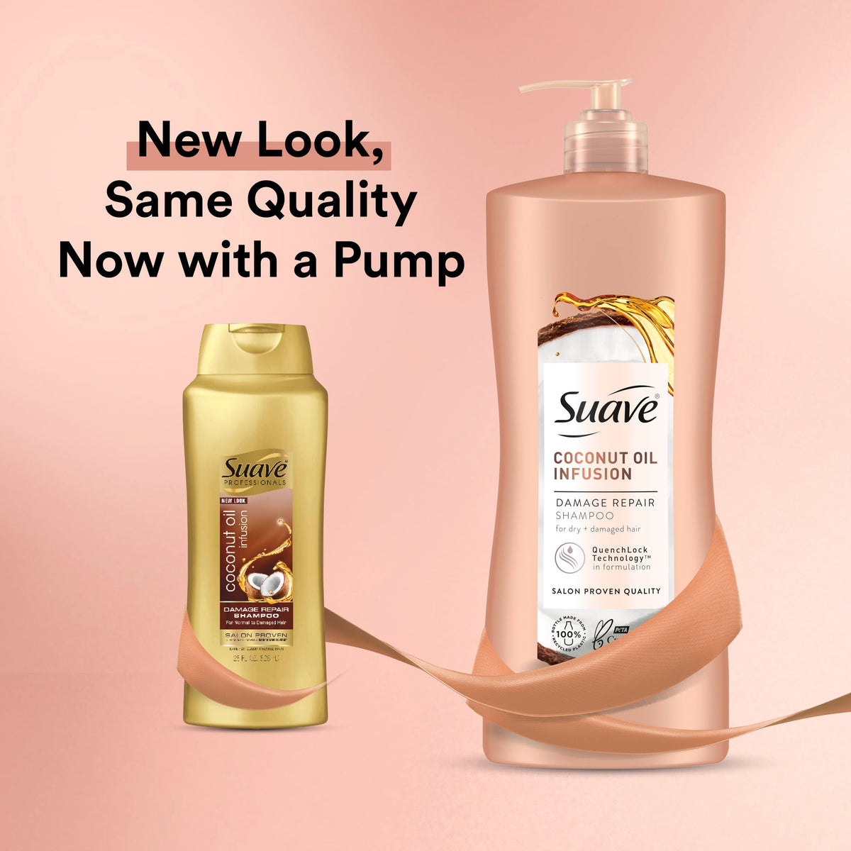 Suave pump dispenser detail for easy use, brand ensuring convenient application