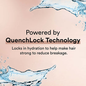 Suave conditioner being applied in shower showing detangling and frizz reduction