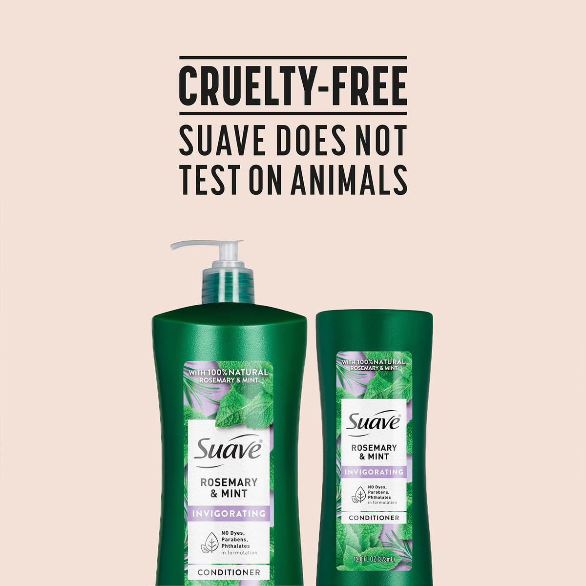 12.6 oz Suave bottle inside a travel bag for on-the-go refreshment