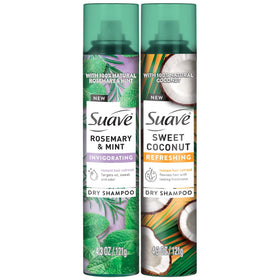 Suave two-pack front view showing both cans and labels for easy selection