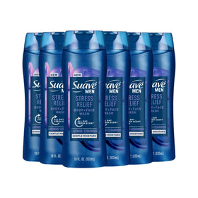 Suave front label on 18 oz bottle showing product name and scent benefit
